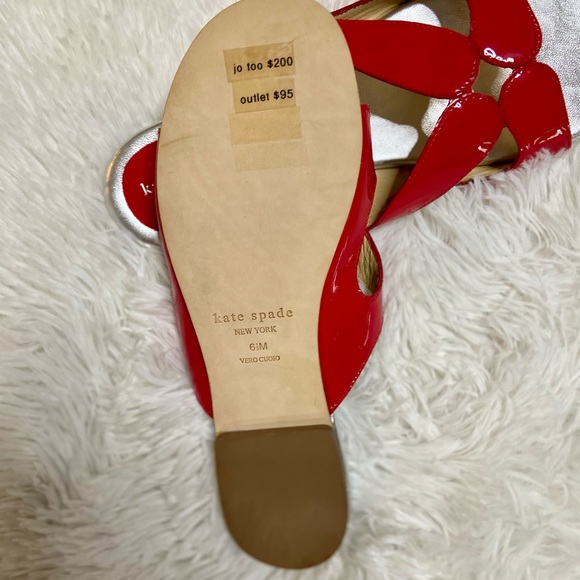 Kate Spade Red Patent Leather Cut-out Sandals! - Picture 5 of 9
